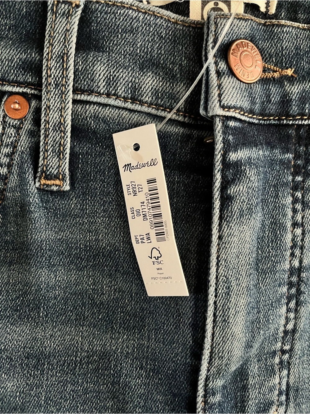 NWT Madewell Tall Kick Out Crop Jeans Lenoir Wash Super Stretch - Size 27 Tall - Picture 4 of 10